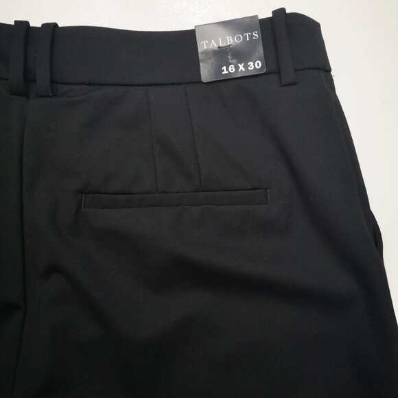 NWT Talbots Ladies Size 16/30 Black Zipper & 2 Clasp Closure Dress Pants - Picture 7 of 13